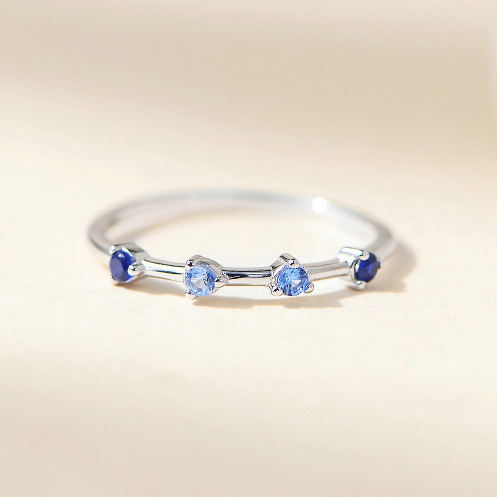 Bague assortie en or jaune 9 carats, 14 carats, 18 carats, avec topaze bleu saphir