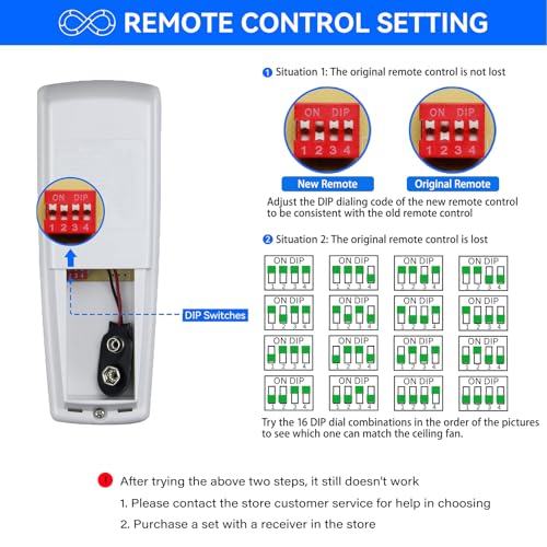 UC7078T Ceiling Fan Remote Control with Up and Down Light by FEKOTS - Image 4