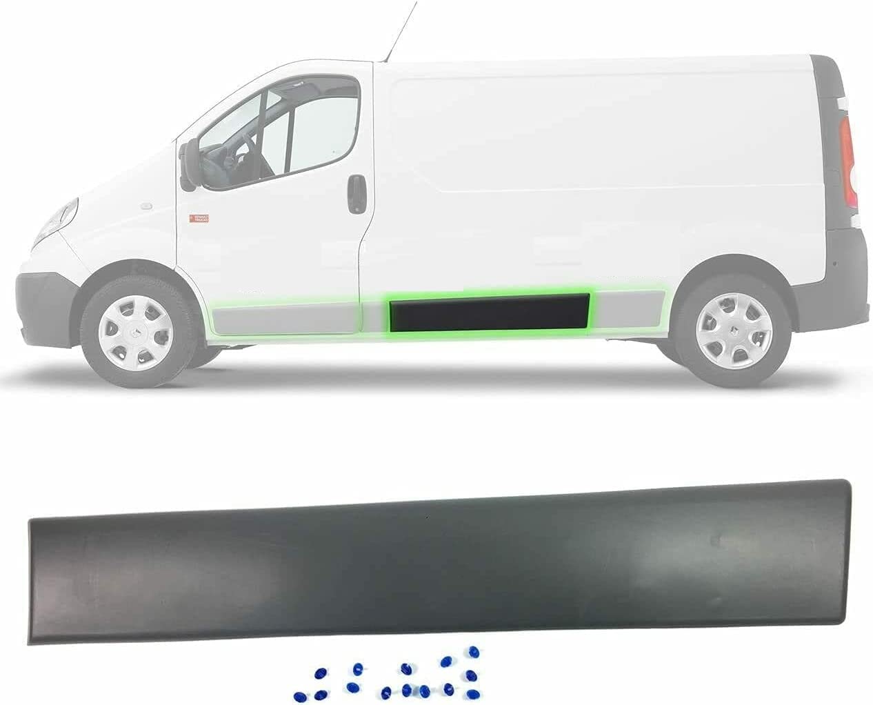 Bacchetta per pannello posteriore laterale sinistro compatibile con Renault Trafic II, Opel Vivaro e Nissan Primastar | Facile installazione e qualità OEM | FINAO AUTOPARTS
