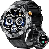 OUKITEL Smartwatch Herren Wasserdicht, Militär Watches mit 1,52 Zoll HD Display, 410mAh Akku Reicht für 15 Tage, 100+ Sportmodi, Armbanduhr mit Pulsmesser Schlafmonitor SpO2, für Android iOS