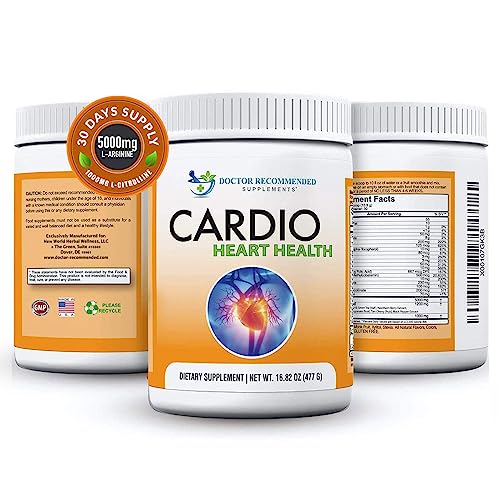 Cardio Heart Health Powder – L-Arginine Supplement 5000mg & L-Citrulline 1000mg,16.82 oz