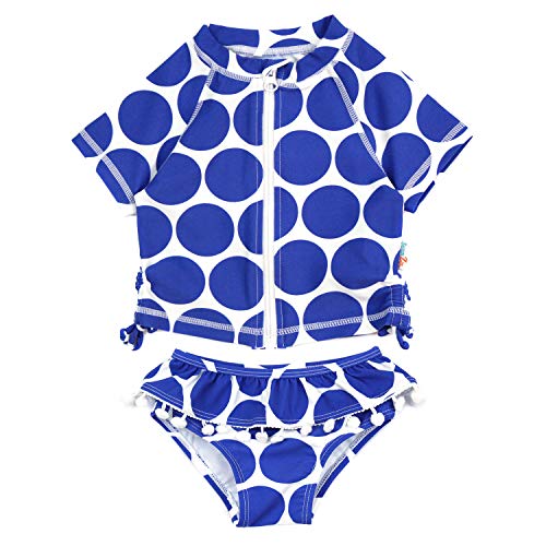 SwimZip Baby Rash Guard Set - Girl Short Sleeve 2 Piece Swimsuit with SPF