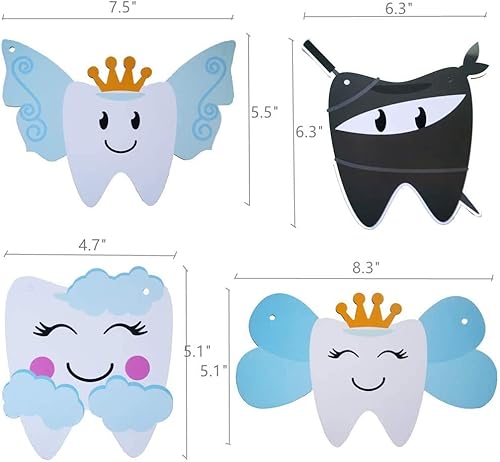 Miniatura 6 de Aduck Guirnalda de primer diente para fiesta de primer diente, decoraciones de primer cumpleaños para bebés niños y niñas con 10 ángeles de dientes