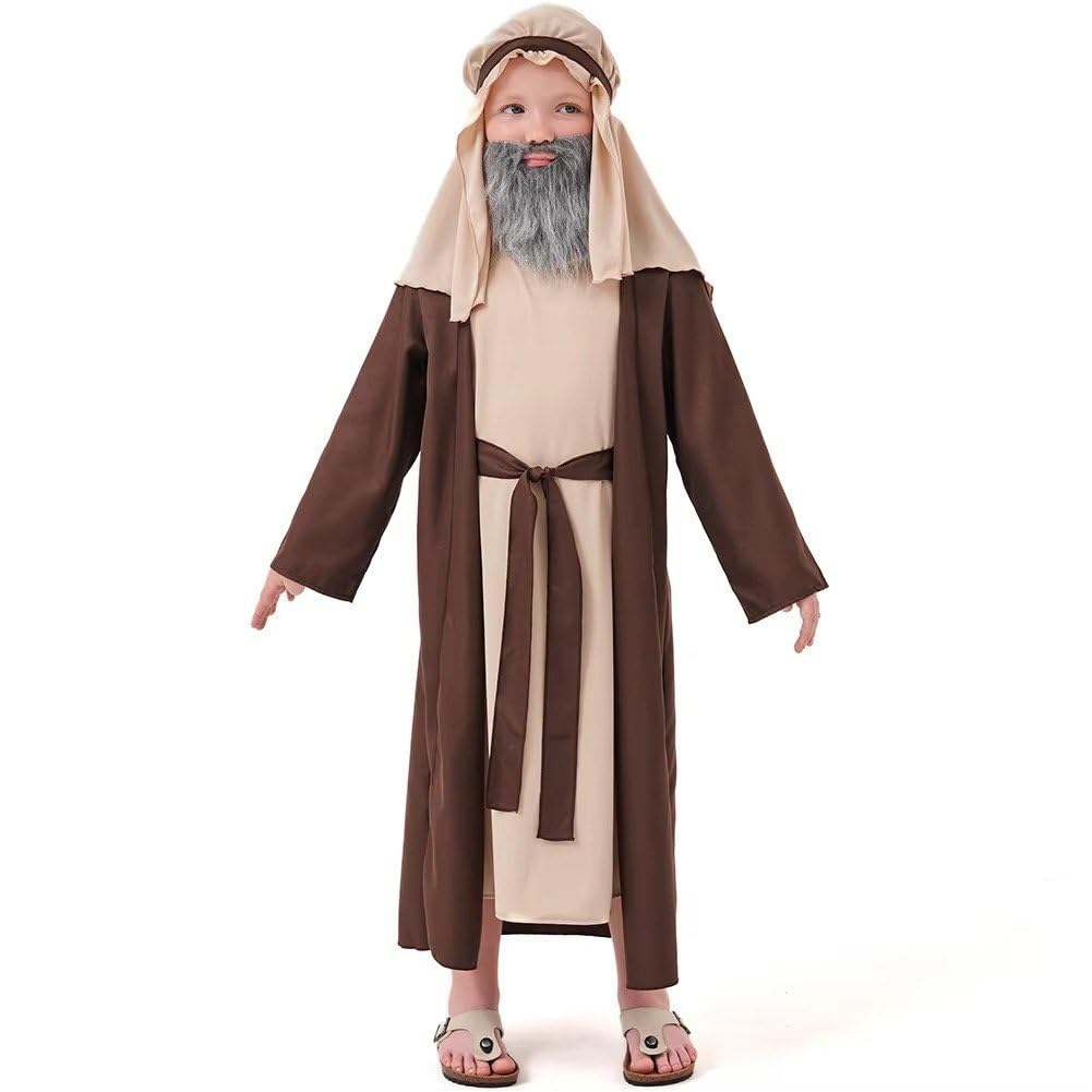 Kinder-Schäferkostüm Für Krippenspiel & Weihnachten – Hirten-Outfit Aus Polyester, Für Jungen & Mädchen