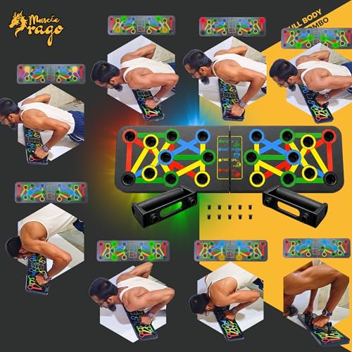 Image of Pushup Board in Gym Bag | Combo items: Pump Upper body Strength with Pushup Board for man | Core Exercises with Skipping Rope Muscle Strength Builder with Double Spring Tummy Trimmer | All in Free Gym