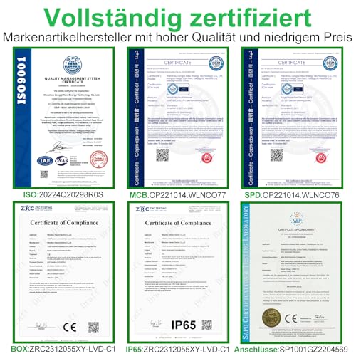 CNLonQcom überspannungsschutz PV DC Trennschalter Blitzschutz 500V 40A Leitungsschutzschalter mit IP65 Solar Anschlusskasten 1 In 1 Out für PV Anlage Komplettset