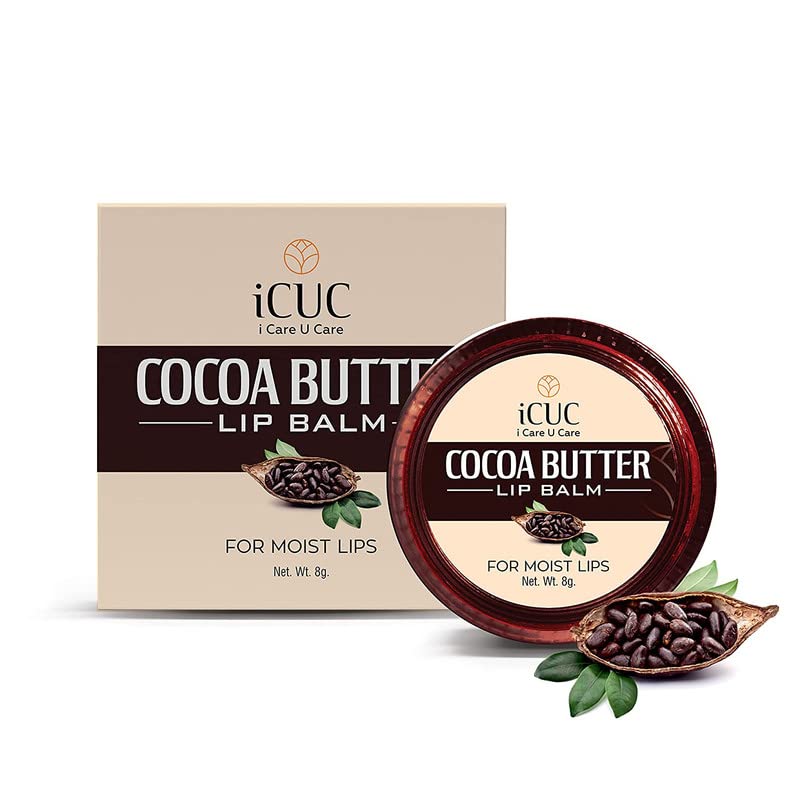 iCUC Cocoa Butter Lip Balm Use For Men & Women Dark Lips To Lighten - Benefits Of Shea Butter & Vitamin E - Helps Lips To Stay Hydrated Removes Dead-Skin & Moisturized - For Dry & Chapped Lips - 8gm