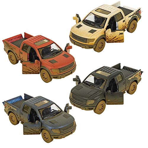 Image of Magicwand 1:46 Scale Die-Cast Metal F-150 SVT Raptor Super Crew【Muddy】 with Openable Doors,Pull Back Action【Colors as Per Stock】【1 Pc】