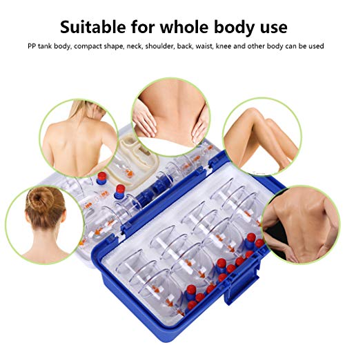 Set de 24 ventosas para cupping, terapia tradicional china con mango de bombeo, masajeador corporal por vacío anti-celulitis para uso doméstico en adultos miniatura 7