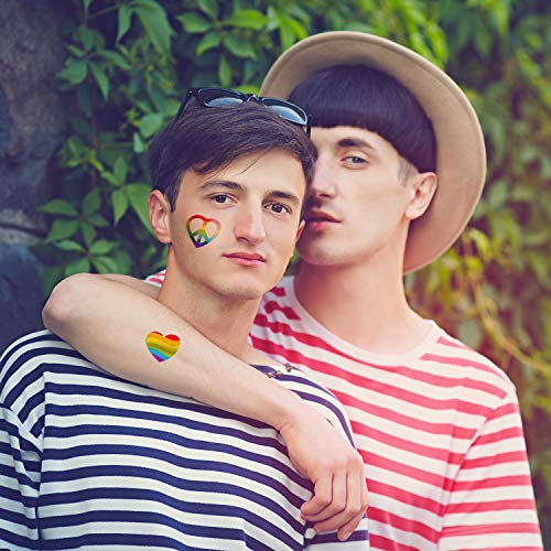 Resinta 45 Pieces Gay Pride Rainbow Temporary Tattoos Rainbow Flag Stickers Removable Waterproof Body Rainbow Temporary Tattoos, 9 Style (Mixed Style 1) #TOP6