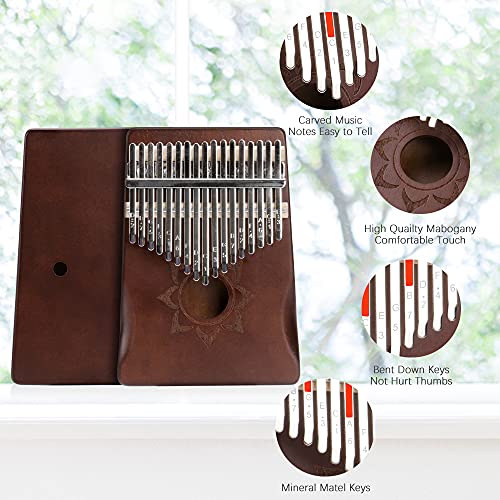 Kalimba Gadom Kalimba Piano à pouces, 17 clés, instrument professionnel, avec instructions d’apprentissage (français non… - Les Beatles, Paul McCartney, John Lennon, RIngo Starr, George Harrison Kalimba Gadom Kalimba Piano à pouces, 17 clés, instrument professionnel, avec instructions d'apprentissage (français non… – Image 4