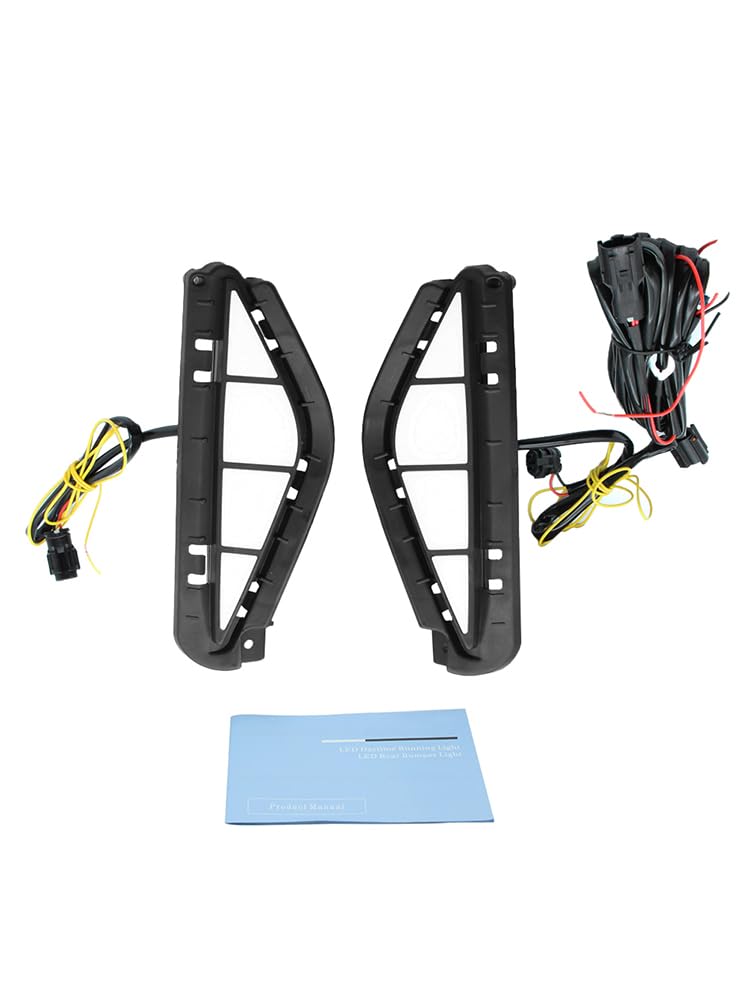 Lampade diurne del Riloer, luci da corsa Daytime a LED con luce di guida bianca + segnale di svolta dinamico giallo, lampada di segnale di svolta del paraurti LED con 2 modalità luminose