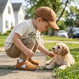 STQ Toddler Boys Shoes Wide Toe Box Barefoot Shoes Boy Sneakers Kids Tennis Shoe Preschool Breathable Non Slip Flexible Lightweight Comfortable First Walking Running Gym Outdoor Brown Toddler Size 6