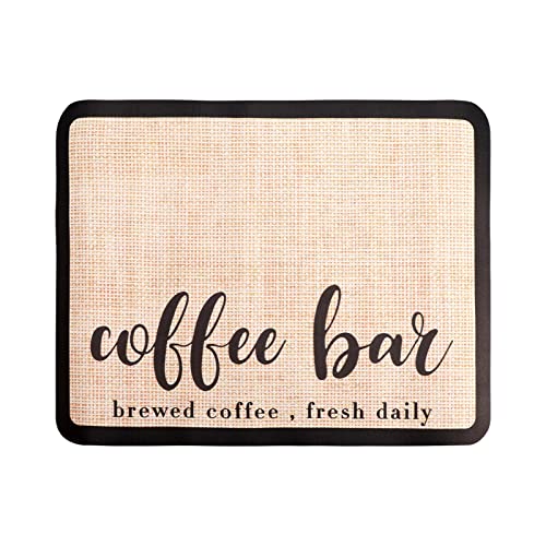 15.75 X19.69Inch Coffee Maker Mat,Coffee Bar Decor Accessories For Countertop,Hide Stain Water Absorbent Non Slip Quick Dish Drying Mat Fit Under Coffee Pot Espresso Machine(Brown) #TOP28