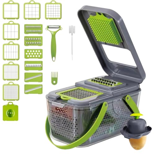 Casgee Gemüseschneider(22 tlg.), Vegetable Chopper mit 13 Austauschbare...