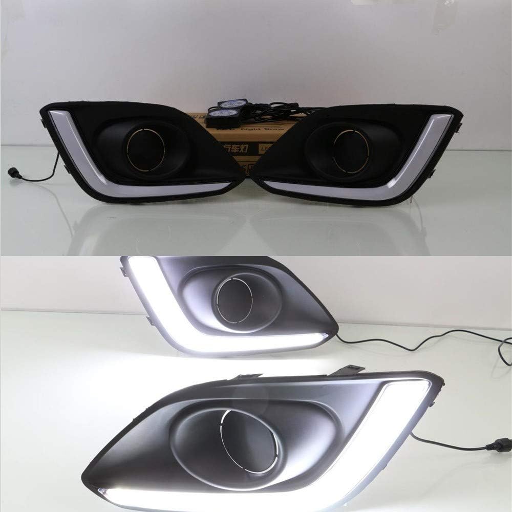 LED Light Guide Daytime Running Light for Suzuki Swift 2014-2016, 6000K LED Front Bumper DRL With Fog Lamp Cover