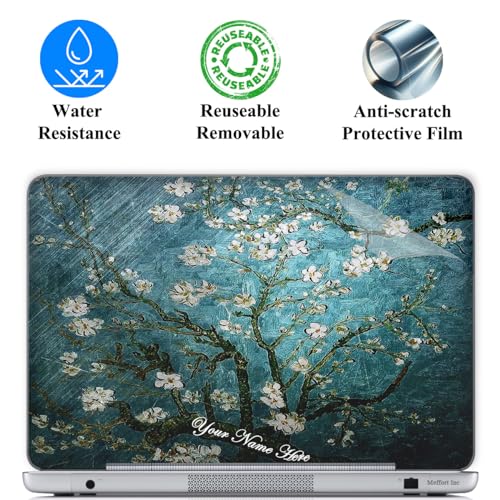 Image of Custom Design Personalized Laptop Skin Sticker Cover Art Decal, Customize with Your Name or Text (15.6 Inch, Almond Blossoming)