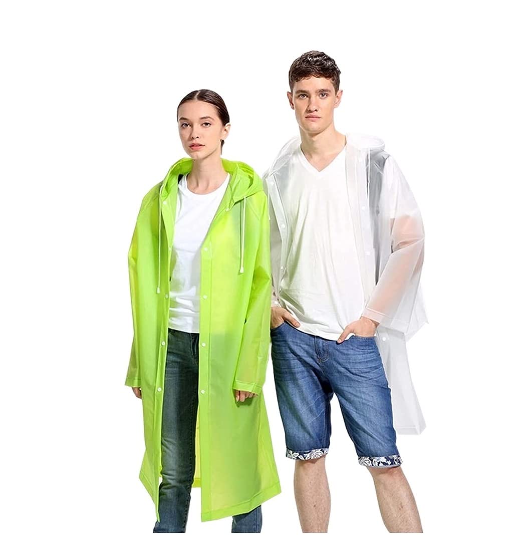 Chubasquero Chubasquero Largo para Parejas con Capucha, 2 Uds. Poncho De Lluvia con Capucha De EVA Reutilizable para Senderismo Camping Ponchos De Lluvia Impermeables(XL)