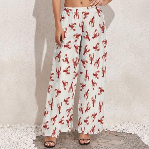 Palazzo Pants for Women - Lobster Womens Wide Leg Baggy Pants, Comfy Casual Lounge Pants3