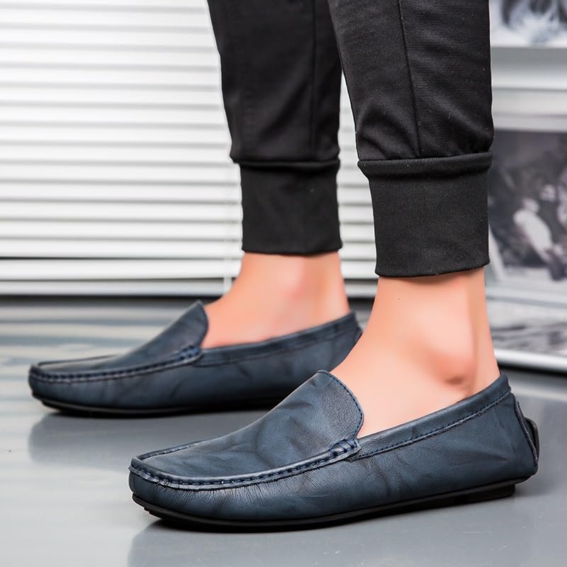 Men's Loafers Shoes Square Toe PU Leather Driving Style Loafer Lightweight Slip Resistant Comfortable Casual Wedding Slip-on4
