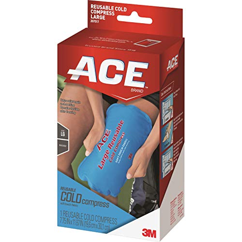 ACE - 207517 Reusable Cold Compress, Works for knees, shoulder, back, neck and more, Soft-touch fabric to apply directly to skin, Large