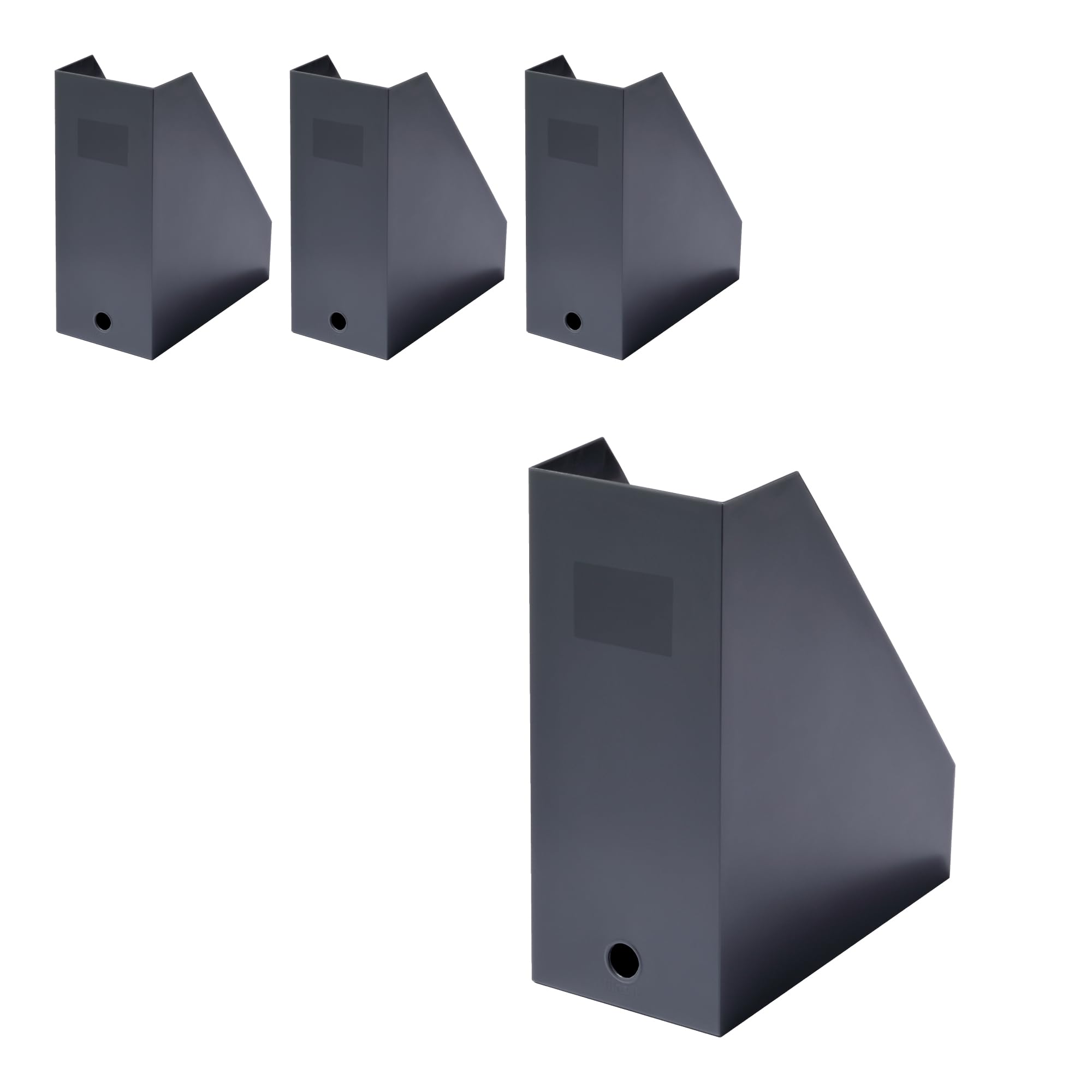 Like-IT MX-29 Storage Case, File Box, Wide, Size Per Piece: Approx. 5.1 x 10.0 x 12.0 inches (13 x 25.3 x 30.7 cm), All Gray, Made in Japan, Tabletop Storage, Standing Storage