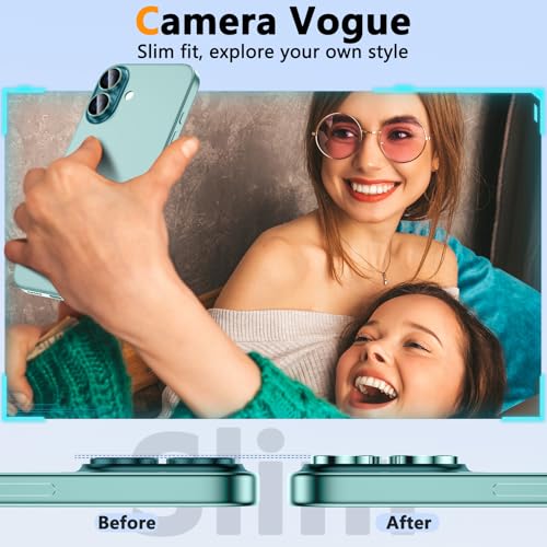 Image of Supershieldz CAM-Guard 3D Camera Lens Protector Ring for iPhone 17 Air | 17, Keep Original Design and Color, 9H Hardness, Easy Installation - Green Titanium