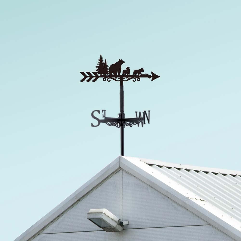 SUPERDANT Girouette de Jardin Exterieur Famille Ours Girouette Ours de la Forêt Girouettes en Métal Girouettes Animaux Girouette Ornement de Jardin Décoration de Cour Paddock Deco Jardin Exterieur