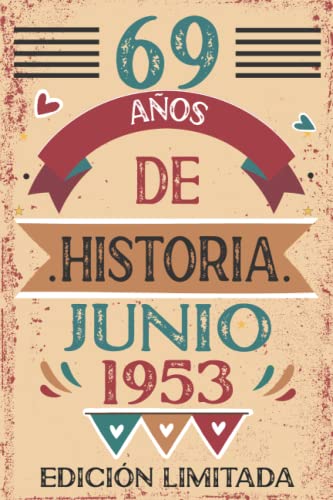 69 Años De Historia Junio 1953: 69 años. Libro de visitas, cuaderno, 110 páginas de felicitaciones, idea de regalo, regalo Para la esposa, novia, mujer, La madre