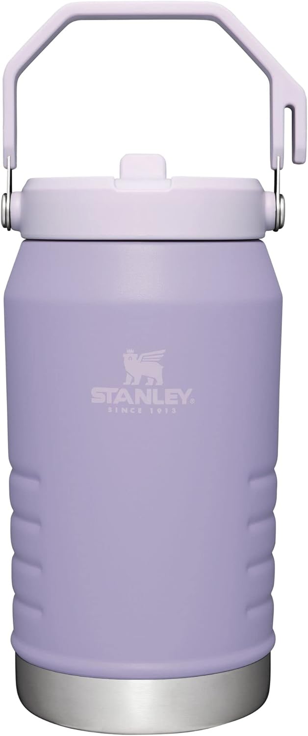 Stanley IceFlow Flip Straw Jug with Handle 64 oz| Twist On Lid and Flip Up Straw | Leak Resistant for Travel and Sports | Insulated Stainless Steel | BPA-Free | Lavender