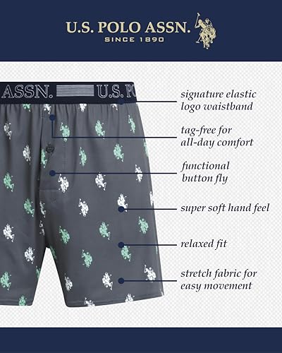 U.S. Polo Assn. Mens Boxer Shorts - 3 Pack Ultra Soft Breathable Knit Boxers for Men with Functional Fly (Sizes S-XL)2
