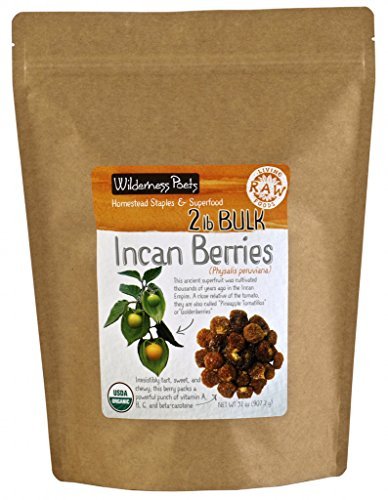 Wilderness Poets, Organic Incan Berries (Golden Berries, Gooseberries) - Raw, Dried Fruit - Bulk Size (32 Ounce - 2 Pound)