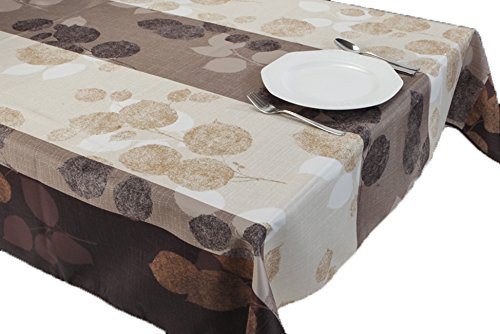 ExclusivoCIR Manteles Brown Leaf Estampados Antimanchas Colores Primaverales Decoracion Hogar (200 x 150 cm)