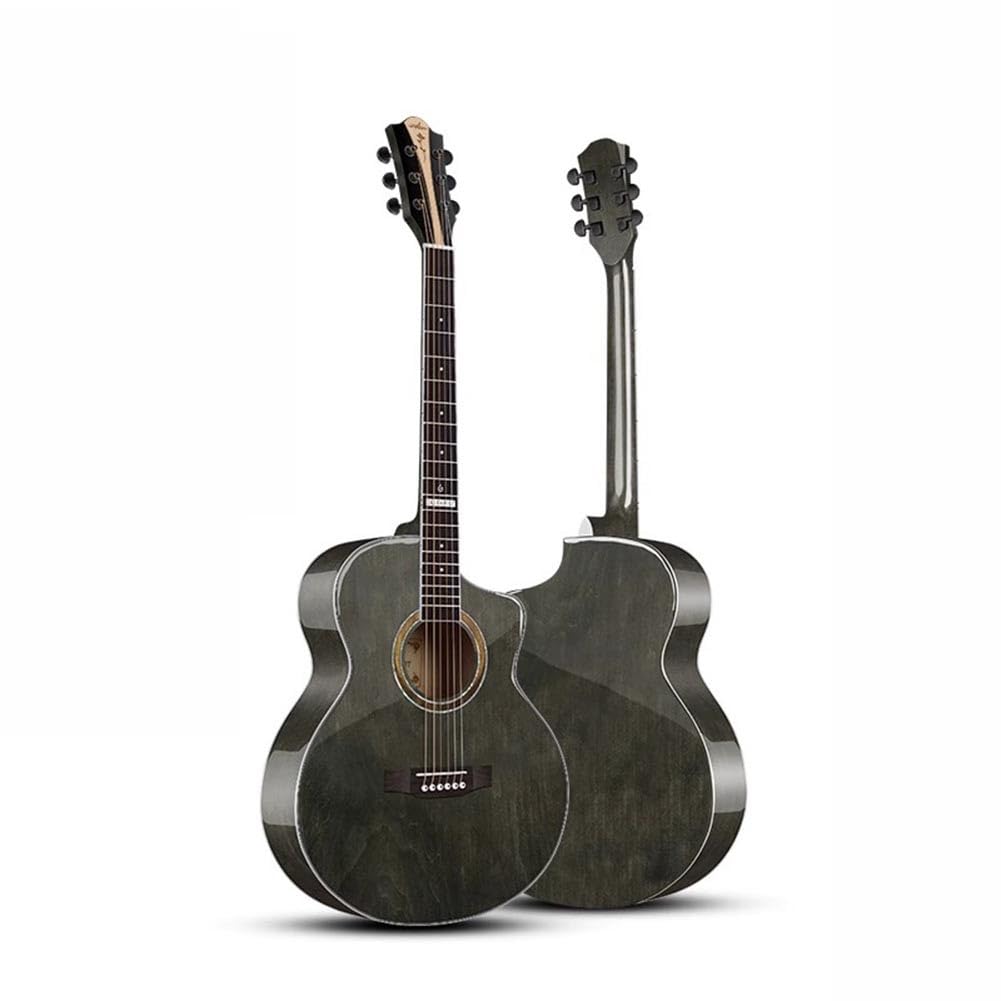 Kit per chitarra acustica, a spalla mancante, per principianti, include custodia, accordatore, tracolla, corde, plettri e capotasto