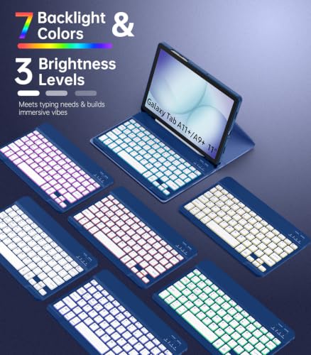 MoKo Tastaturhülle für Samsung Galaxy Tab A11+/A9+ Plus 11'' mit Maus,Blu – Ansicht 4