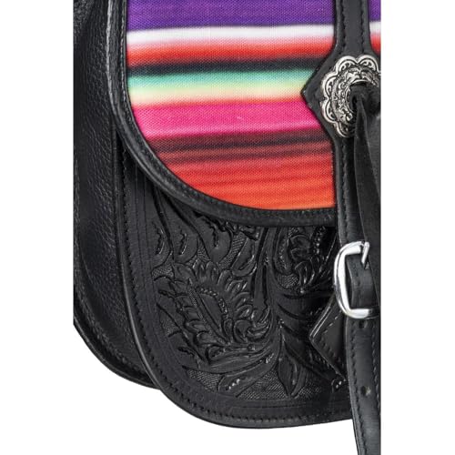 Bolsa de Sillín Tough 1 de Cuero con Estampado Serape/Negro miniatura 2