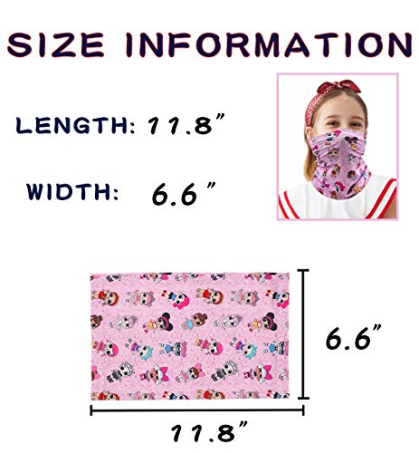 Kids Neck Gaiter Balaclava, Face Cover Bandana, Mask Toddler Half Face Protective Reusable Infinity Scarf, Headwear for Softball. Gifts for Girls. Pink Baby White Dinosaur - Thumbnail 6