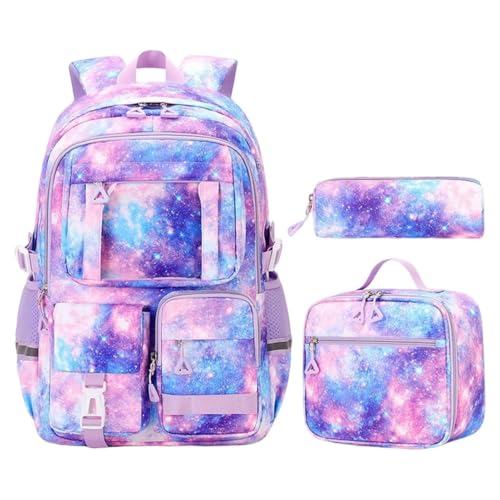 Mochilas para niñas de 3 piezas con lonchera ajustable para primaria y secundaria