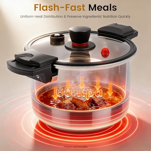 Olla a presión de acero inoxidable 7L con tapa de vidrio miniatura 3
