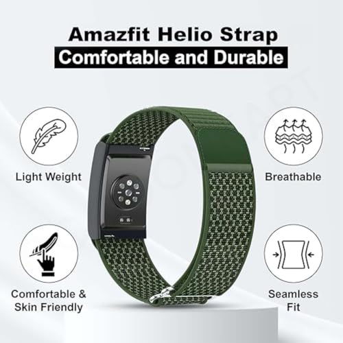 Image of Soft Nylon Sport Strap Breathable, Durable Strap Compatible For Amazfit Helio Strap