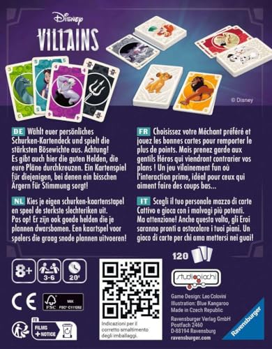 Disney Villains : Le jeu de cartes : 8 américain Ravensburger Jeux France - vue 3