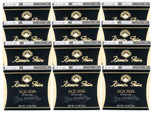 Squids in Olive Oil by Ramon Pena (Case of 12 - 4.6 Ounce Tins)