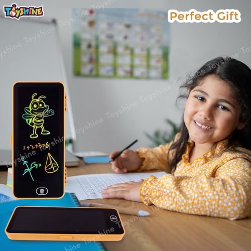 Image of Toyshine 2 in 1 Digital LCD Writing Pad Children Doodle Board with Pencil Box for Kids 3-10 Years Old Boys /Girls Gifts Education Learning Toy, Yellow