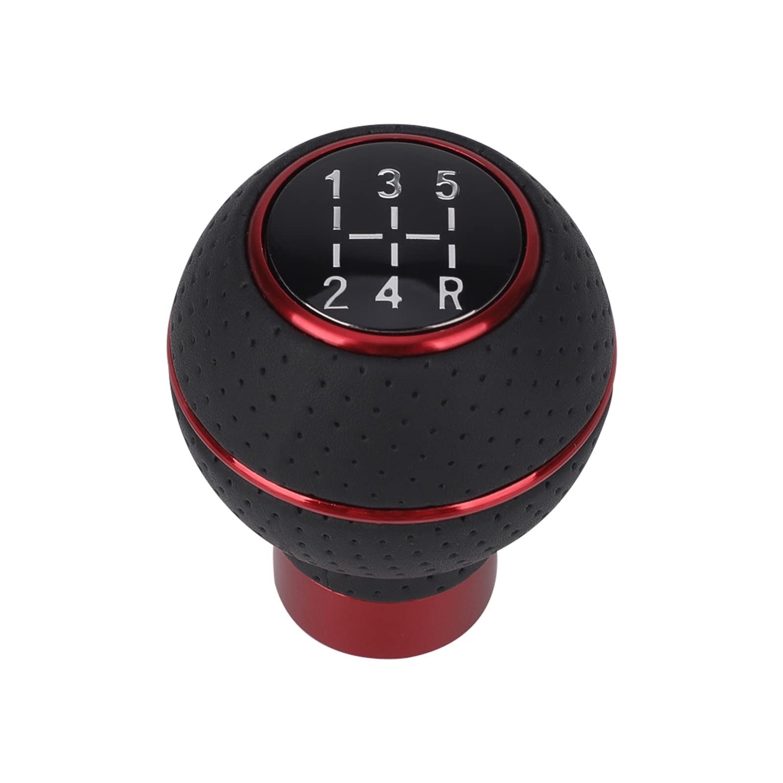 Polvane Red Gear Shift Lever Knob Universal 5 For Speed Aluminium Car Gear Shift Knob M8 M10 M11 M12 For Manual Transmission(Red)