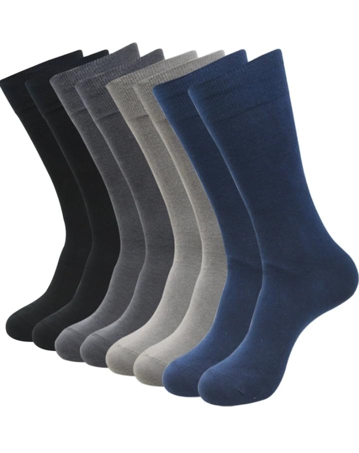 Cotton Calf Length Socks for Men and Women, Multicolour, Breathable, Anti Odour, Moisture Absorbent, Free Size, Pack of 4-image-30