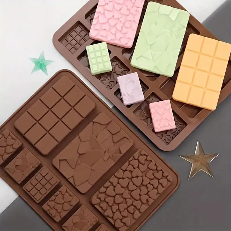 Image of Silicone 9 Cavity Multi Bar Chocolate Mold /Chocolate Making And Shaping Mould /Waffle Shape Chocolate Mould For Jelly, Candy, Fondant,20X15X2.5 Cm