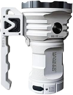 Manker MK38 High Power Flashlight/Portable Powerful Searching-Light, Powered by 3pcs 21700 Batteries, 8 Pcs LED Light Sources (White/Cool White Light/LUMINUS SFT40 LED/No Batteries)