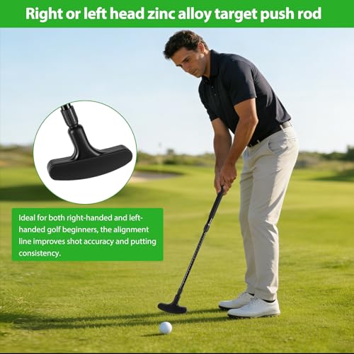 Tryora Verstellbarer Golf-Putter, Unisex Mini Putter für Indoor und Outdoor Übungen, Ausziehbarer Schaft für Rechts und Linkshänder Inklusive 2 Bällen für Golf und Minigolftraining (Schwarz)