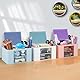 SYJINHUASY Multifunktionaler Schreibtisch Organizer, Kompakter Büroorganizer mit 5 Fächern & 2 Schubladen,Plastik Tisch Organizer für Büro Zuhause Schule (Blue-A)