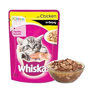 Whiskas Wet Meal Kitten Cat Food, Chicken in Gravy, 85 g